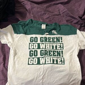 Pink - MSU Green and White Graphic Tee